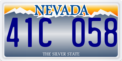 NV license plate 41C058