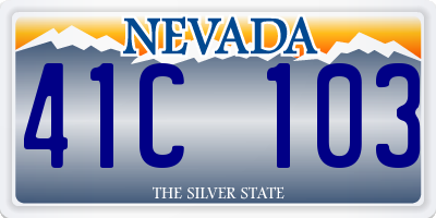 NV license plate 41C103