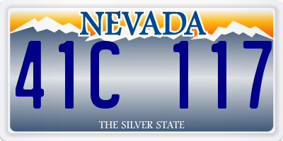 NV license plate 41C117