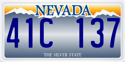 NV license plate 41C137