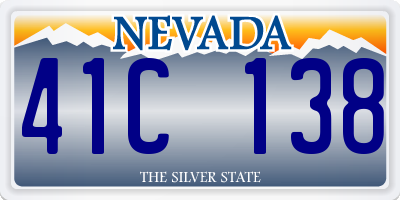 NV license plate 41C138
