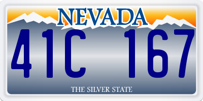 NV license plate 41C167