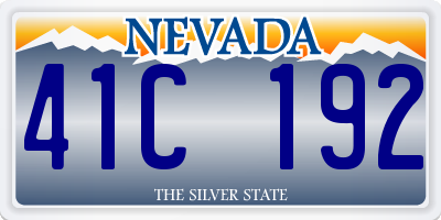 NV license plate 41C192