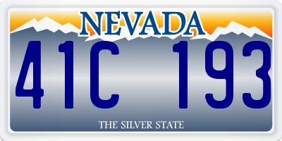 NV license plate 41C193
