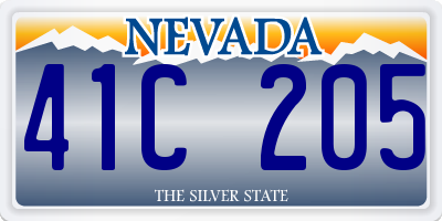 NV license plate 41C205