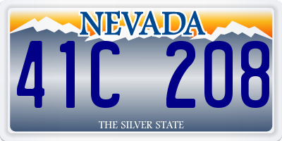 NV license plate 41C208