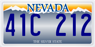 NV license plate 41C212