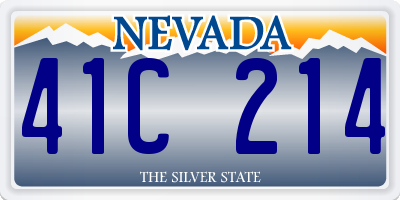 NV license plate 41C214