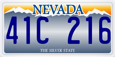 NV license plate 41C216