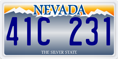 NV license plate 41C231