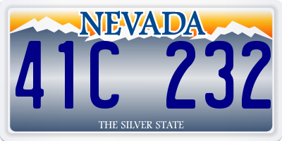NV license plate 41C232