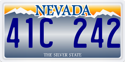 NV license plate 41C242