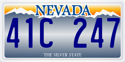 NV license plate 41C247