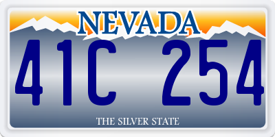 NV license plate 41C254