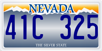 NV license plate 41C325