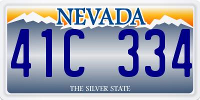 NV license plate 41C334