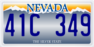 NV license plate 41C349