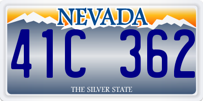 NV license plate 41C362