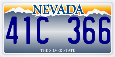NV license plate 41C366