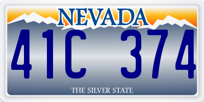 NV license plate 41C374