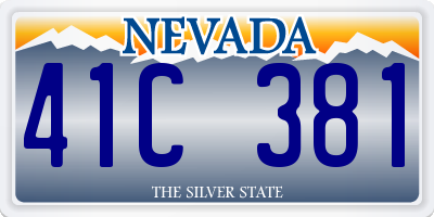NV license plate 41C381