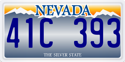 NV license plate 41C393