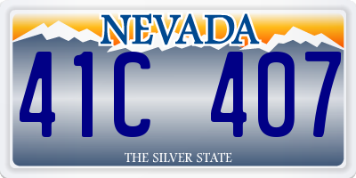 NV license plate 41C407