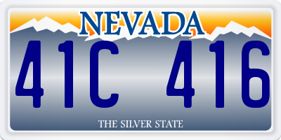 NV license plate 41C416