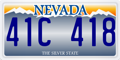 NV license plate 41C418