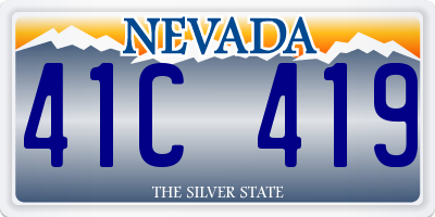 NV license plate 41C419