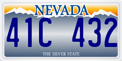 NV license plate 41C432