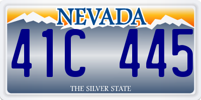 NV license plate 41C445