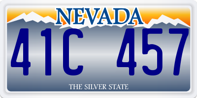 NV license plate 41C457