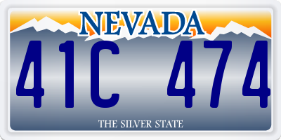 NV license plate 41C474