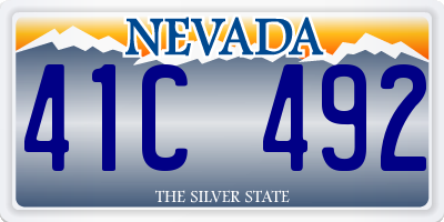 NV license plate 41C492