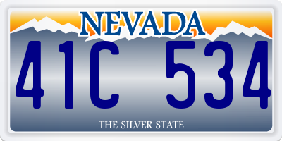 NV license plate 41C534