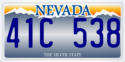 NV license plate 41C538