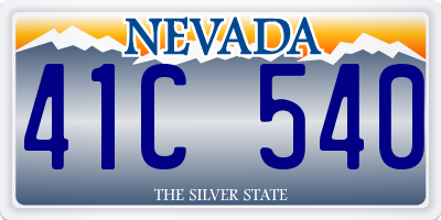 NV license plate 41C540