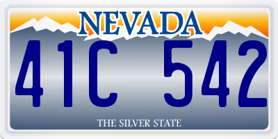 NV license plate 41C542