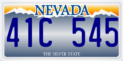 NV license plate 41C545