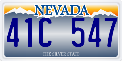 NV license plate 41C547