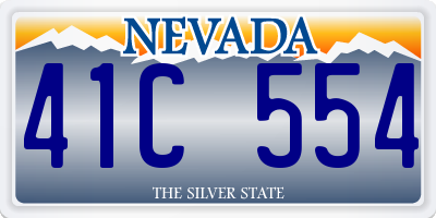 NV license plate 41C554