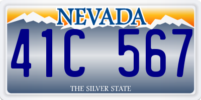 NV license plate 41C567