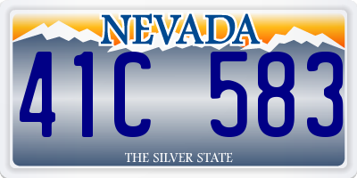 NV license plate 41C583
