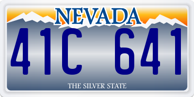 NV license plate 41C641