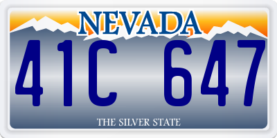 NV license plate 41C647