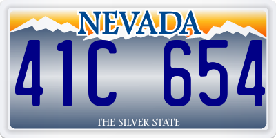 NV license plate 41C654