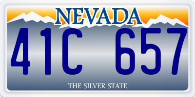 NV license plate 41C657