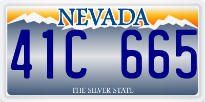 NV license plate 41C665
