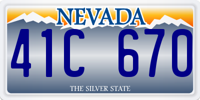 NV license plate 41C670